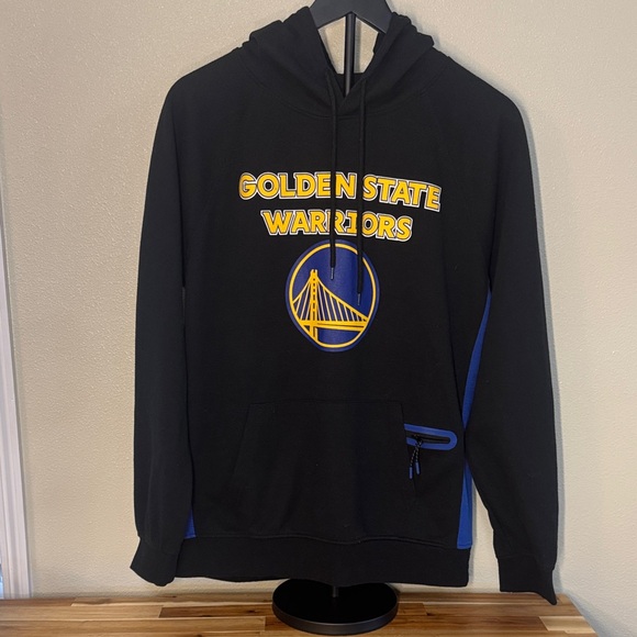 NBA Golden State Warriors Hoodie | Black & Blue Pullover Sweatshirt | Size M - Picture 1 of 7
